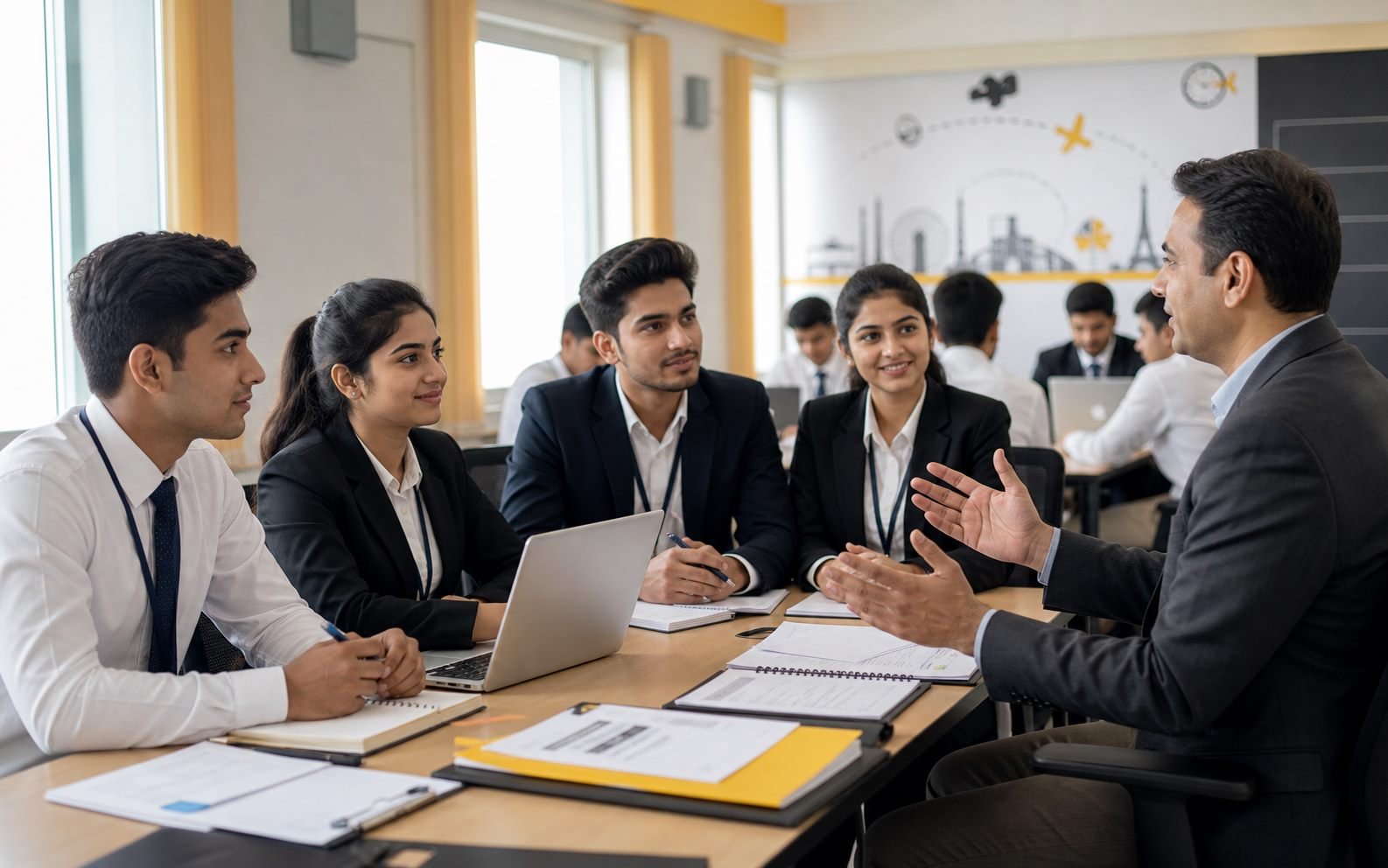 Indian students receiving career counselling and placement guidance